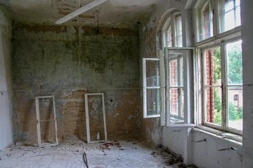 Crédence de cuisine en verre imprimé Ancien hôpital Beelitz Ruines de Beelitz-Heilstätten Lieu perdu Berlin Brandebourg  