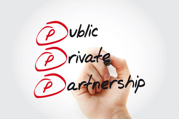 Fototapeta premium PPP - Public-private partnership acronym with marker, business concept background