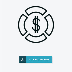 Pie chart vector icon