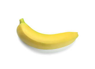 Ripe sweet banana on white background