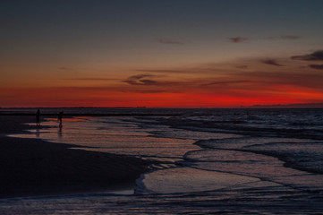 Fototapeta premium Sonneuntergang am Strand von Norderney // sunset at Norderney Beach in Germany