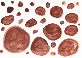 Brown spots on white background, illustration