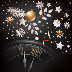 New year greeting card. Vector illustration