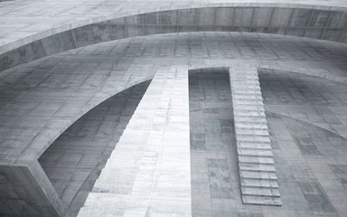 Obraz premium Abstract concrete interior multilevel public space with window. 3D illustration and rendering.