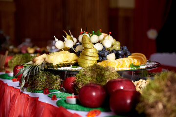 Served banquet table.