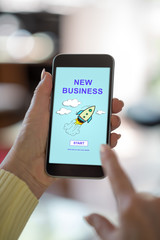 New business concept on a smartphone