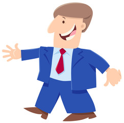 happy businessman cartoon character