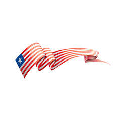 Liberia flag, vector illustration on a white background.