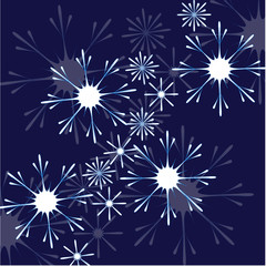 Winter blue background with snowflakes. Vector Illustration.
