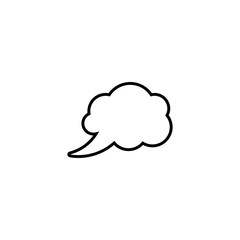 Chat speech bubble line icon isolated on white.