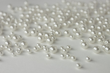 white pearl beads wedding background