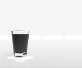 Glass with cofee 3d rendering