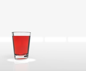 Glass with tea 3d rendering