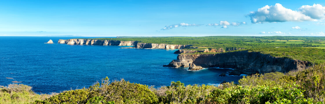 "pointe de la grande vigie" cliffs, panoramic view,Guadeloupe, French West Indies