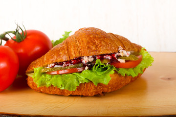 Croissant with meat