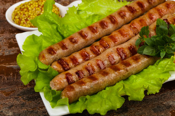 Grilled pork sausages