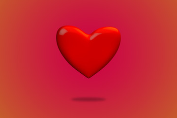 Love heart pink background 3d render