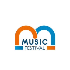 Music festival vector letter M icon
