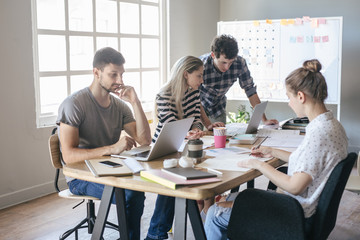 College Students Doing Teamwork