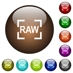 Camera raw image mode color glass buttons