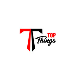 Top tings T letter vector icon