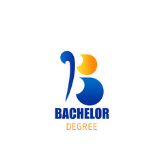 Bachelor degree education vector letter B icon