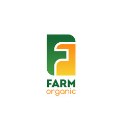 Farm organic company vector letter F icon