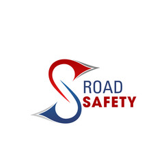 Road safety vector letter S icon