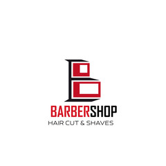 Barbershop hair and shave vector letter B icon