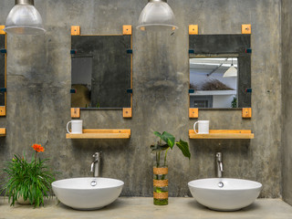 New public restroom of a modern hostel