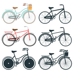 Set of bicycle icons