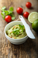 Homemade guacamole dip