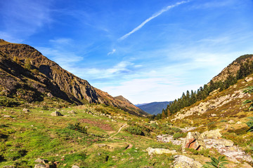 GR10, Hiking of tne Etang de Comte, Ariège Pyrenees, Occitanie, France