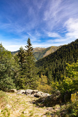 Fototapeta na wymiar GR10, Hiking of tne Etang de Comte, Ariège Pyrenees, Occitanie, France