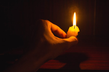 candle in the hand