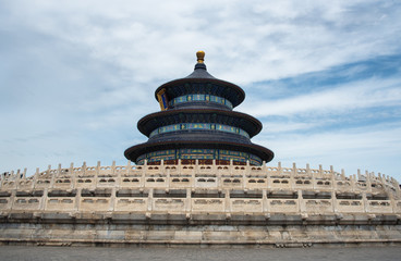 Religious landmark of the Temple of Heaven in Beijing, Asia.