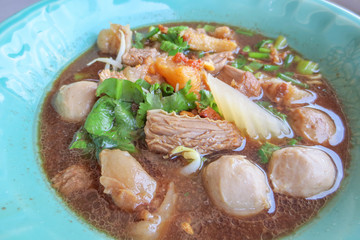 Stewed pork soup with morning glory and bean sprout