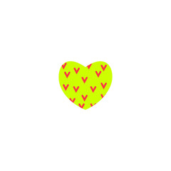 Vector illustration. Heart colourful icon with ornament on white background. Heart with lines.