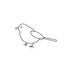 Bird icon on white background. Vector illustration. Silhouette.