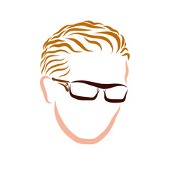 Young man wearing glasses with blond hair