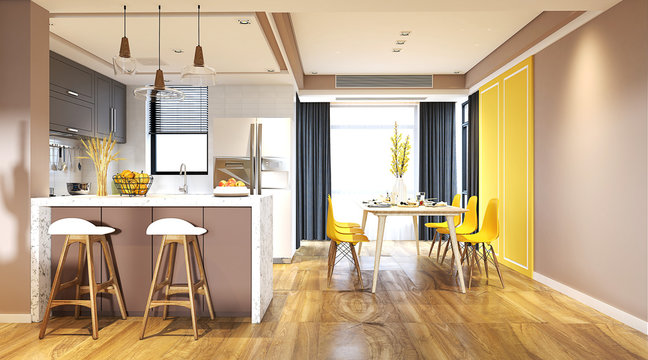 3d render of modern home interior