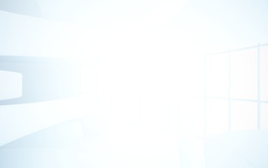 White smooth abstract architectural background. 3D illustration and rendering