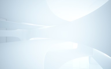 White smooth abstract architectural background. 3D illustration and rendering