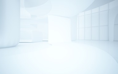 White smooth abstract architectural background. 3D illustration and rendering