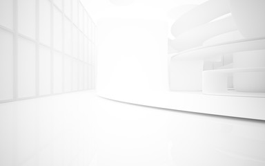 Fototapeta premium White smooth abstract architectural background. 3D illustration and rendering