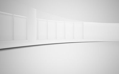 White smooth abstract architectural background. 3D illustration and rendering