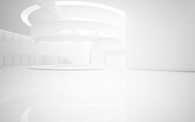 White smooth abstract architectural background. 3D illustration and rendering