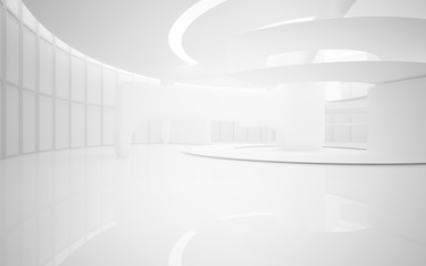Fototapeta premium White smooth abstract architectural background. 3D illustration and rendering