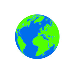Earth planet. Flat icon. Vector illustration. - Vector