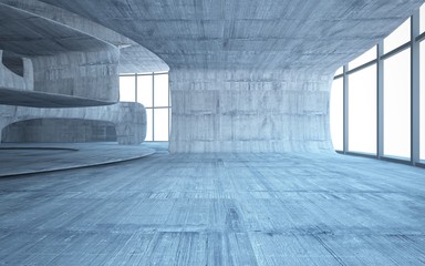 Empty dark abstract concrete smooth interior . Architectural background. 3D illustration and rendering